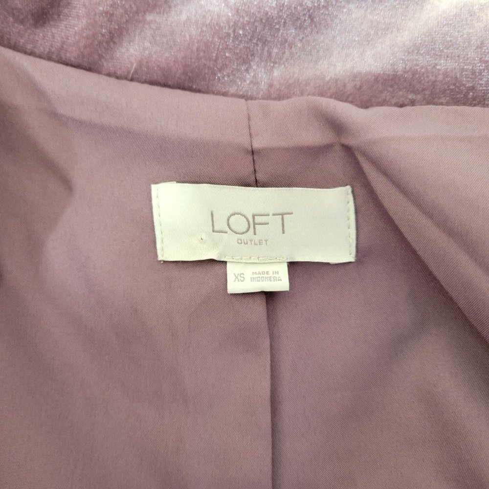 Loft Mauve Velvet  Utility Jacket with Drawstring Waist - Picture 4 of 6